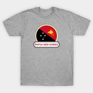 Papua New Guinea Country Badge - Papua New Guinea Flag T-Shirt